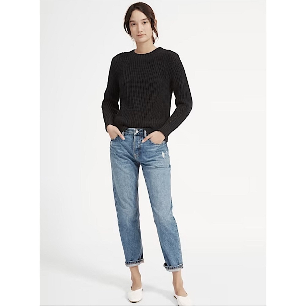 Everlane O-S Relaxed Boyfriend Button Fly Jean Size 27 Medium Wash - Picture 5 of 14